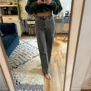 Rolla’s Black and Grey Straight Leg Jeans